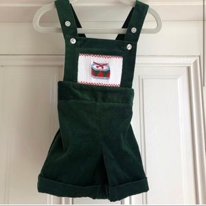Boys smocked velvet Christmas jumper with drums